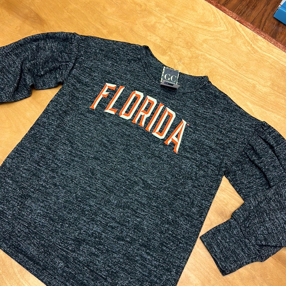Black long sleeve Florida shirt with little poof sleeves